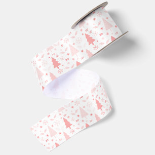 Moderne Weihnachtsbäume Pink Satinband