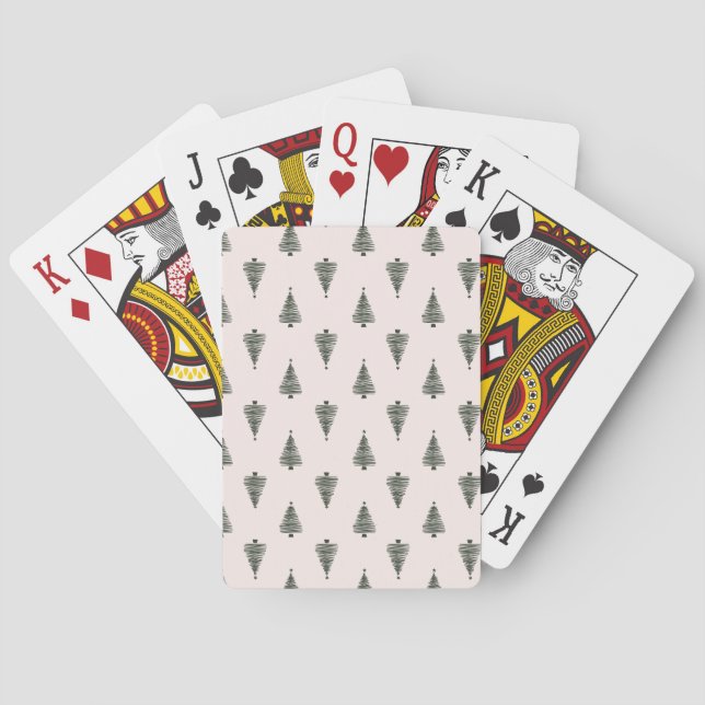 Moderne Weihnachtsbäume Spielkarten (Rückseite)