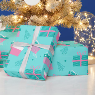 Moderne Weihnachtsbäume und Geschenke Geschenkpapier