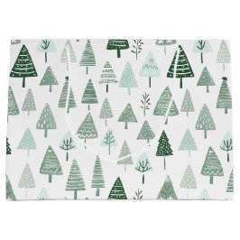 Moderne Weihnachtsbäume weiß und grün Große Geschenktüte