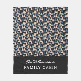 Moderne Weihnachtsbaumen Peach und Grau Gemustert Fleecedecke