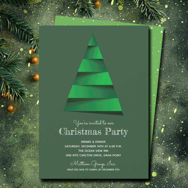 Moderne Weihnachtsbaumfeier Einladung (Modern Christmas Tree Holiday Party Invitations - PRINTED and/or INSTANT DOWNLOAD)