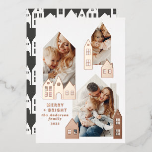 Moderne Weihnachtsbaumhäuser Nord 3 Foto Folien Feiertagskarte