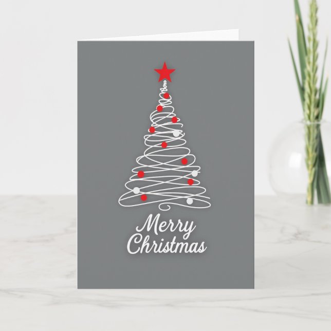 Moderne Weihnachtsbaumkarte Karte (Vorderseite)