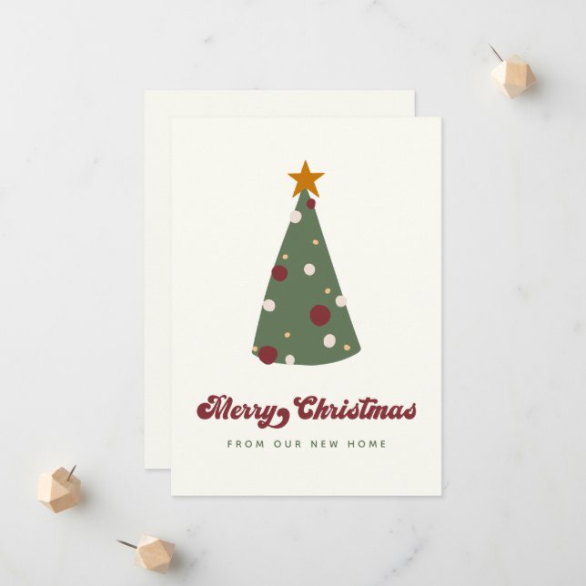 Moderne Weihnachtsbaummobilie Ankündigung (Vorderseite/Rückseite Beispiel)