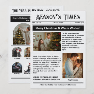 Moderne Weihnachtsbrief Foto Collage Feiertagskarte