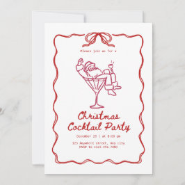 Moderne Weihnachtscocktailparty mit Santa, lustig Einladung