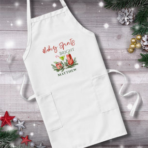 Moderne Weihnachtscocktails Benutzerdefinierte Win Lange Schürze