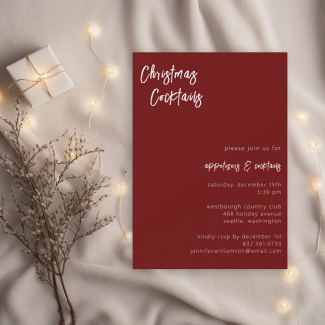 Moderne Weihnachtscocktails | Feiertag Einladung (Von Creator hochgeladen)