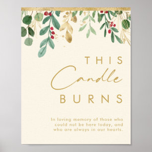 Moderne Weihnachtscreme Diese Kerze Burns Poster