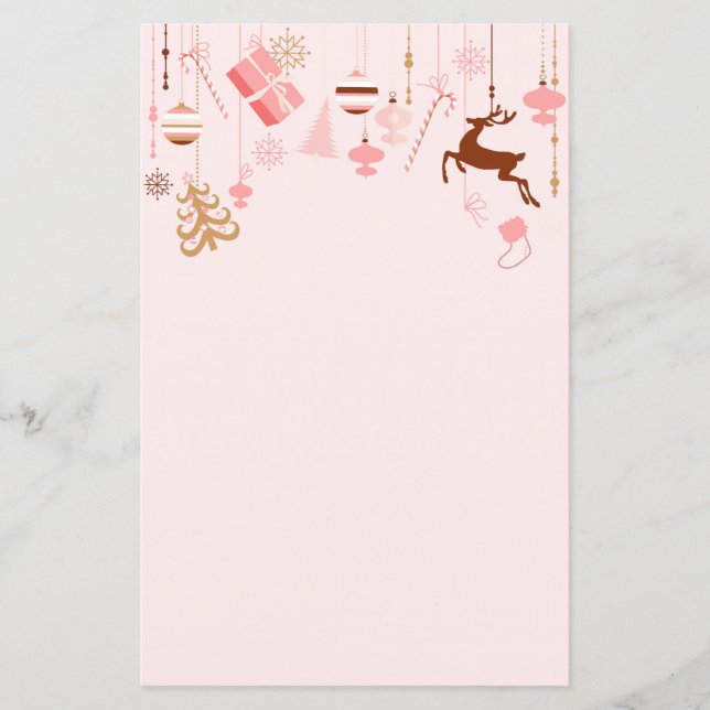 Moderne Weihnachtsdekorationen Kopf Rosa (Vorderseite)