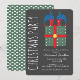 Moderne Weihnachtself in der heutigen Feiertagspar Einladung