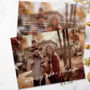Moderne Weihnachtsfamilie 2 Fotos Urlaub Postkarte