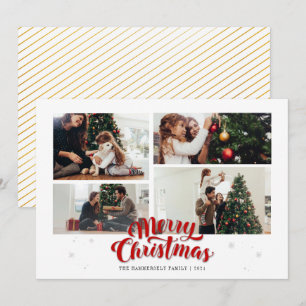 Moderne Weihnachtsfamilienfoto Feiertagskarte