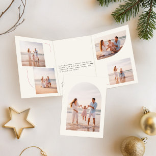 Moderne Weihnachtsfamilienfoto-Weihnachten Dreifach Gefaltete Urlaubskarte