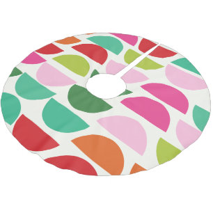 Moderne Weihnachtsfarben geometrische Formen Polyester Weihnachtsbaumdecke
