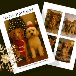 Moderne Weihnachtsfeier 5 Foto Personalisiert Feiertagskarte