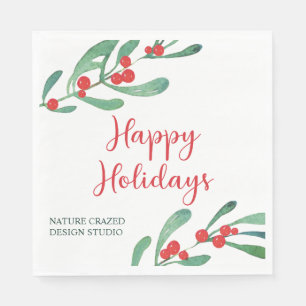 Moderne Weihnachtsfeier der Holly Company Serviette