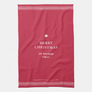 Moderne Weihnachtsfeier Einfache, individuelle Fam Geschirrtuch