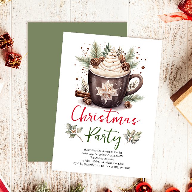 Moderne Weihnachtsfeier Einladung (Invite your guests to your Christmas party with this warm and charming holiday-themed invitation!)