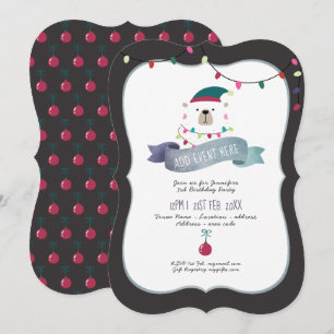 Moderne Weihnachtsfeier für den Polar Bär - Jeglic Einladung