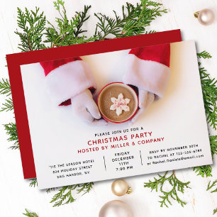 Moderne Weihnachtsfeier mit Santa Corporate Einladung