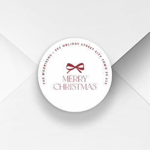 Moderne Weihnachtsfeier runde Rücksendeadresse Runder Aufkleber