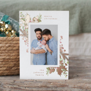 Moderne Weihnachtsfeiern in Aquarellen Florenz und Folien Feiertagskarte