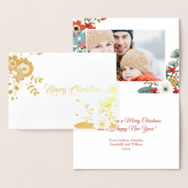 Moderne Weihnachtsfeiertage Foto Folienkarte