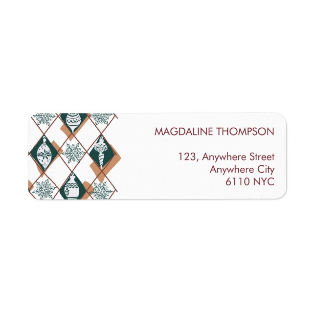 Moderne Weihnachtsfeiertage Grüne Rücksendeadresse (Vorne)