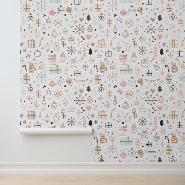 Moderne Weihnachtsfeiertage Muster Tapete (Anwendung)