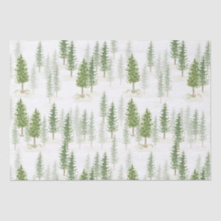 Moderne Weihnachtsfeiertage Pine Trees Seidenpapier