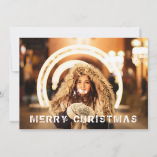 Moderne Weihnachtsfeiertags-Foto Feiertagskarte