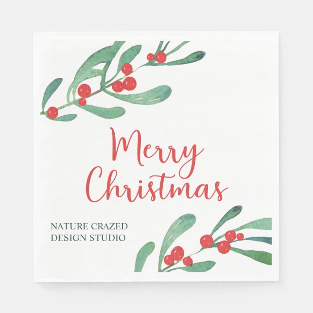 Moderne Weihnachtsfirma Serviette (Vorderseite)