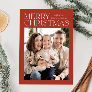 Moderne Weihnachtsfoto mit Rost-Optik Feiertagskarte