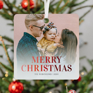 Moderne Weihnachtsfoto Ornament Aus Metall