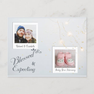 Moderne WeihnachtsFoto-Schwangerschaft Annoucement Ankündigungspostkarte