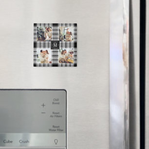 Moderne Weihnachtsfotografie Collage Schwarz-weiß  Magnet