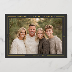 Moderne Weihnachtsfotografie mit Rahmen Folien Feiertagskarte