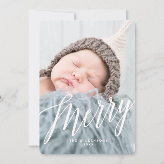 Moderne Weihnachtsfotokarte Feiertagskarte (Vorderseite)