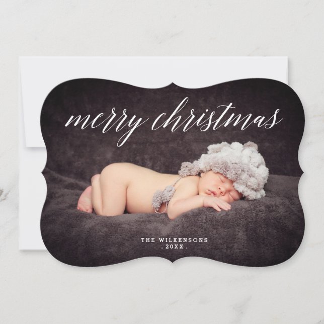 Moderne Weihnachtsfotokarte Feiertagskarte (Vorderseite)