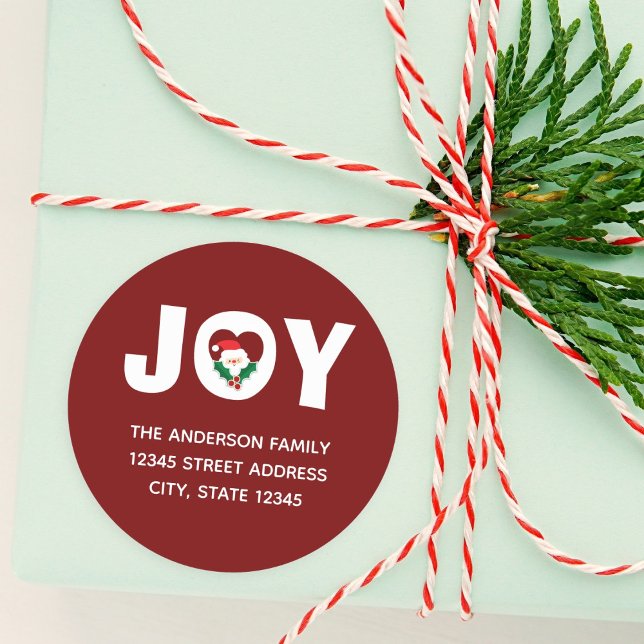 Moderne Weihnachtsfreude mit Weihnachten und Holly Runder Aufkleber (Von Creator hochgeladen)