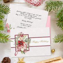 Moderne Weihnachtsfreude Roter Botanischer Weihnac