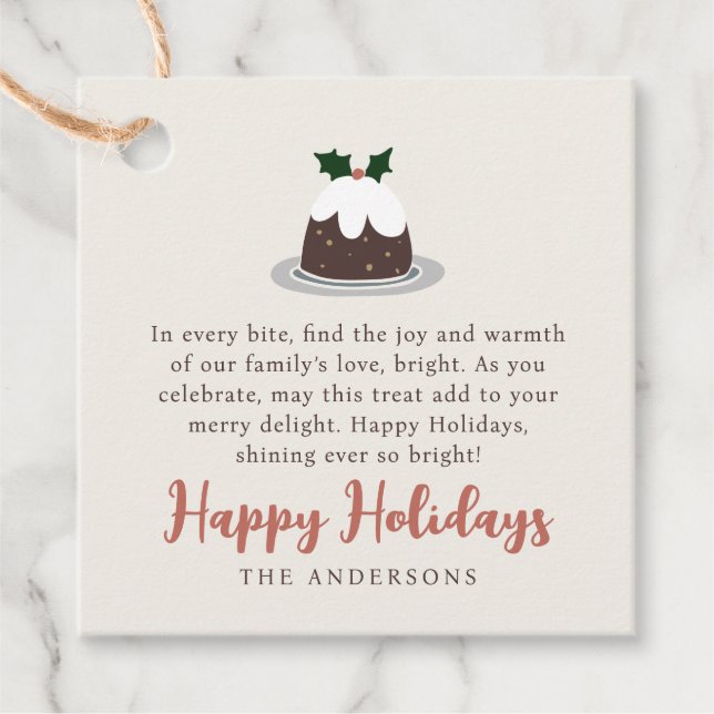 Moderne Weihnachtsgebäck-Leckerei Familiengeschenk Geschenkanhänger (Vorderseite)