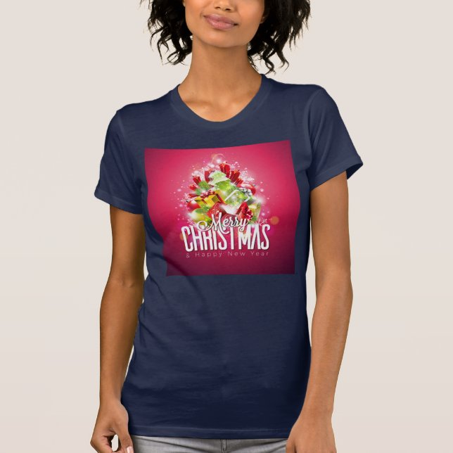 Moderne Weihnachtsgeschenke & Bäume - Festlich T-Shirt (Vorderseite)
