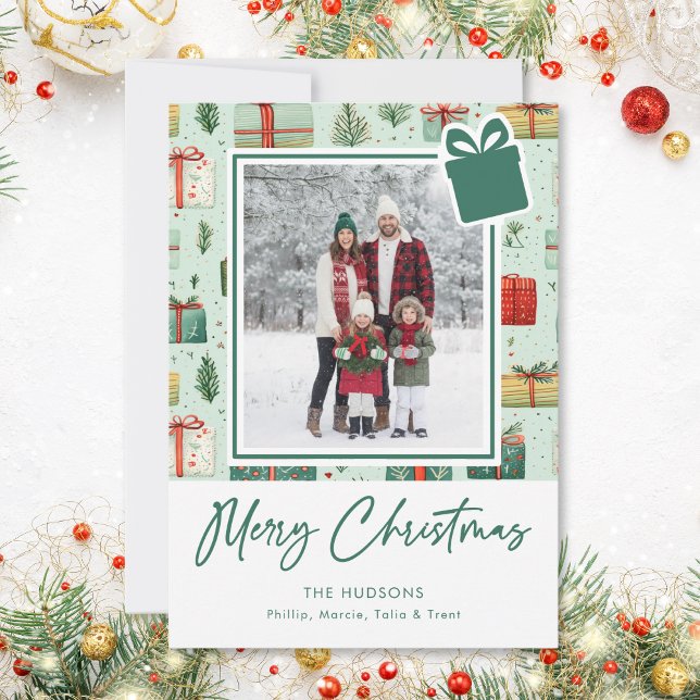 Moderne Weihnachtsgeschenke Feiertagskarte (Modern Festive Merry Christmas Gifts Holiday Card)