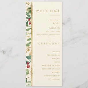 Moderne Weihnachtsgrün   Cream Wedding Program Programm