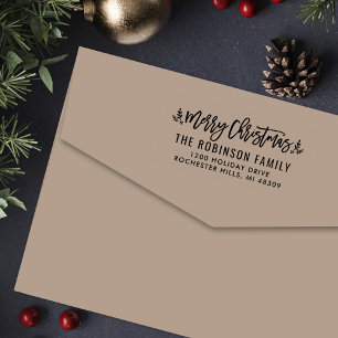 Moderne Weihnachtsgrün-Rücksendeadresse Permastempel