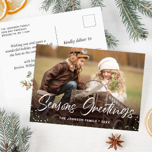 Moderne Weihnachtsgruß-Postkarte Postkarte