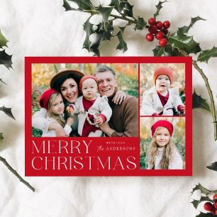 Moderne Weihnachtsgrüße 4 Foto-Collage Feiertagskarte